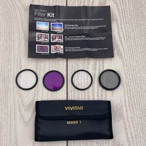 Vivitar Series 1 49mm Multi Coated Filter Kit UV CPL FLD with Storage Case